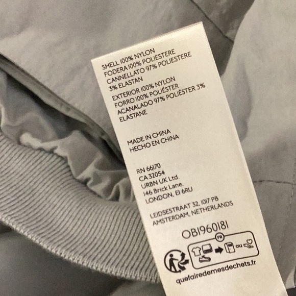 ANTHROPOLOGIE Spring Gray Runched Bomber Jacket Size XXS - Picture 10 of 10